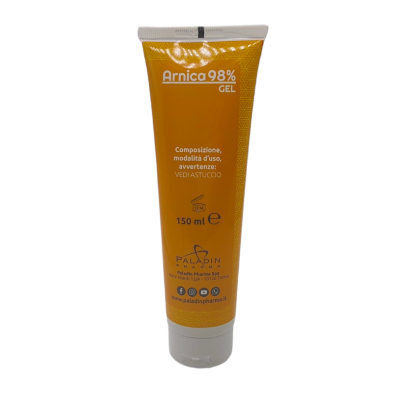 fronte tubo del Sanavita Arnica Gel Forte al 98% Lenitiva 150ml