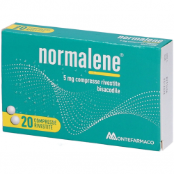 fronte scatola di Normalene 20 Compresse Rivestite 5 mg Lassativo per Stitichezza