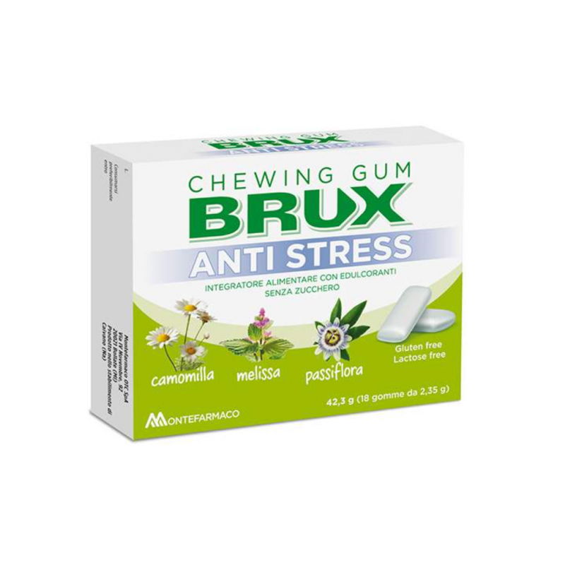 scatola Brux Chewing Gum Anti stress 18 Pezzi