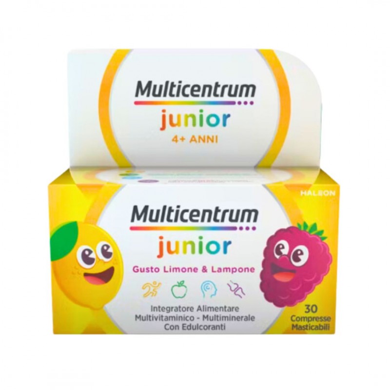 scatola Multicentrum Junior Multivitaminico per Bambini 30 Compresse Masticabili