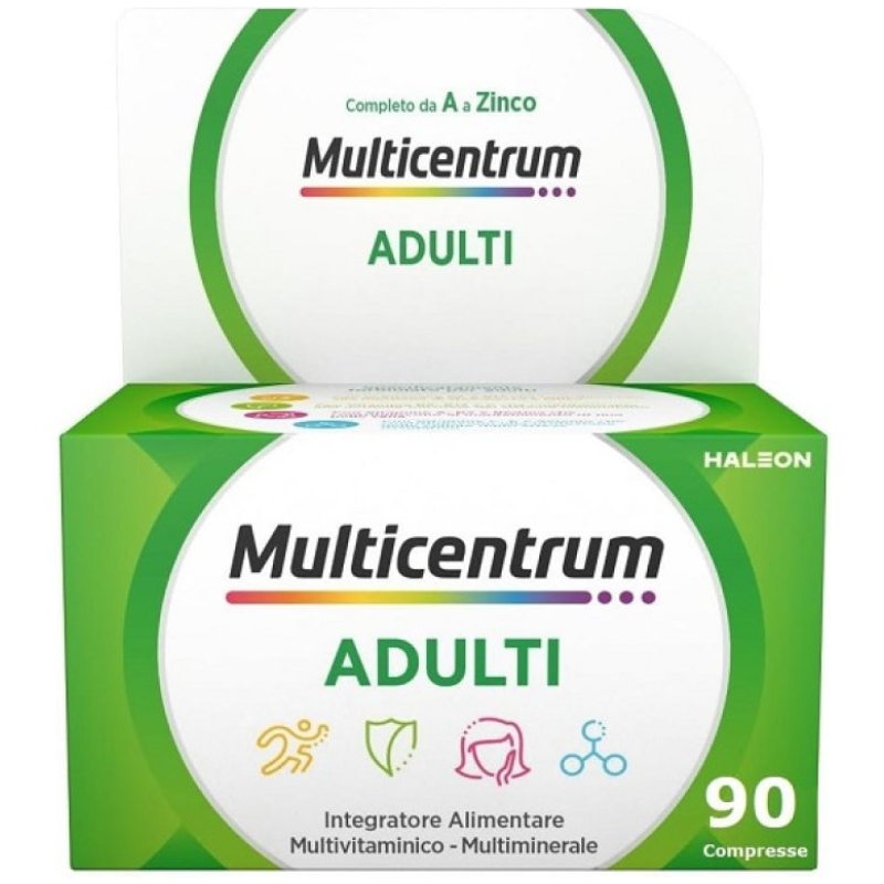 scatola Multicentrum Integratore Multivitaminico Multiminerale per Adulti 90 Compresse