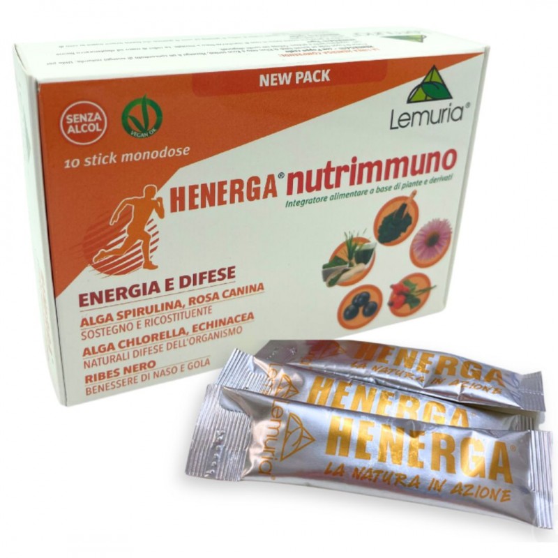 Confezione di Henerga Nutrimmuno Integratore per Difese Immunitarie 10 Stick