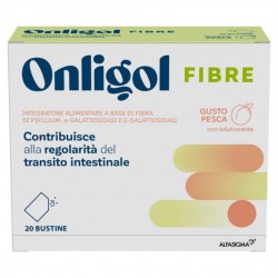 Confezione di Onligol Fibre Integratore Transito Intestinale Gusto Pesca 20 Bustine Confezione di Onligol Fibre Integratore Transito Intestinale Gusto Pesca 20 Bustine