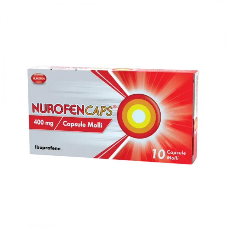 scatola di NurofenCaps 10 Capsule Molli 400 mg Antinfiammatorio