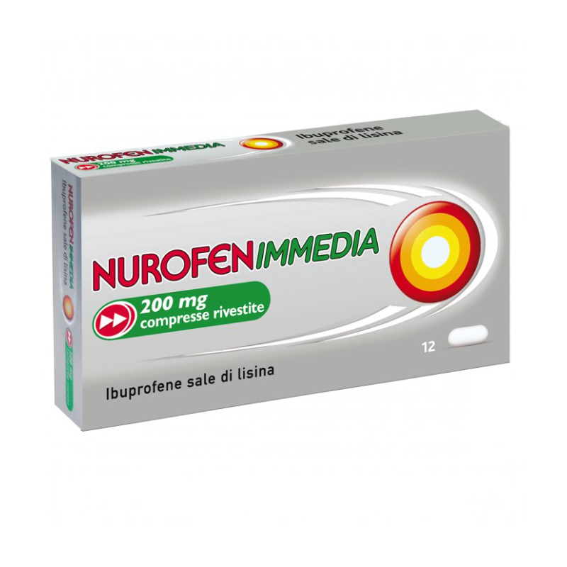 scatola di Nurofenimmedia  Antinfiammatorio ad Azione Rapida 12 Compresse Rivestite 200mg