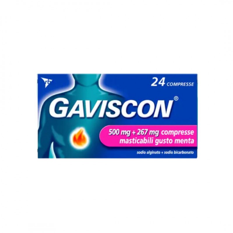 nuova confezione di Gaviscon 500mg+267mg Aroma Menta 24 Compresse Masticabili