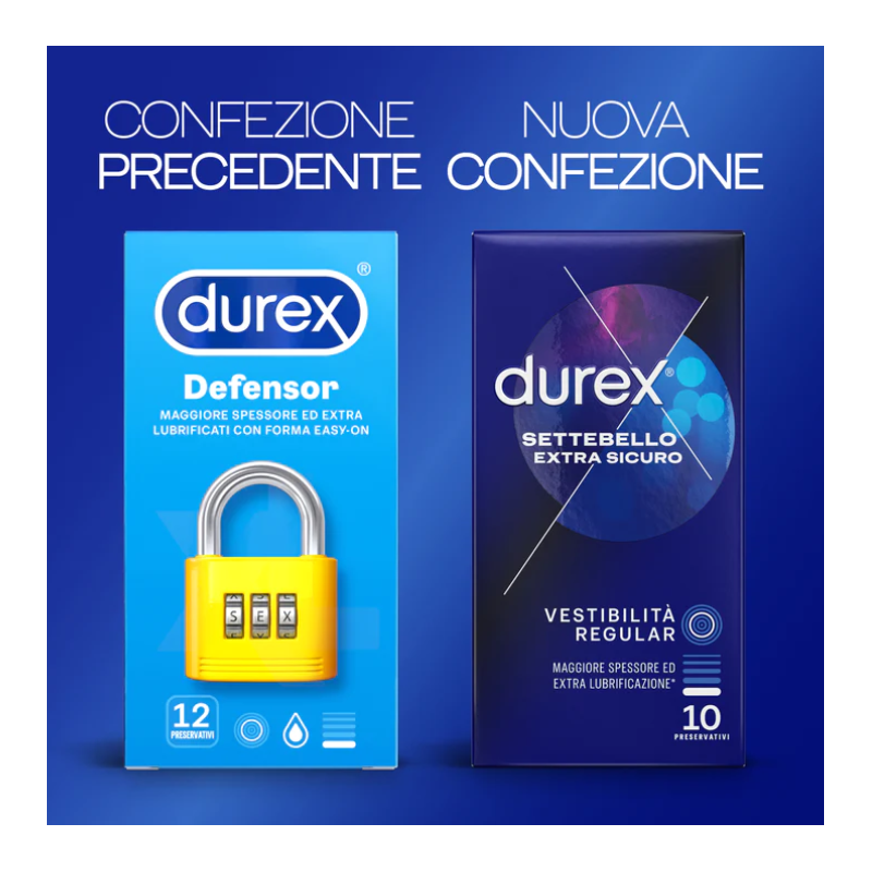 nuova confezione di Durex Settebello Extra Sicuro 10 Profilattici