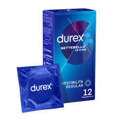 profilattico e scatola di Durex Jeans 12 Profilattici Easy-On