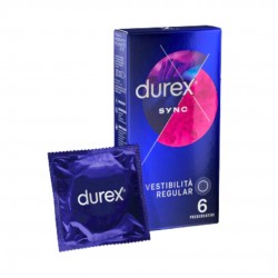 scatola e preservativo di Durex Sync 6 Profilattici Ritardanti e Stimolanti