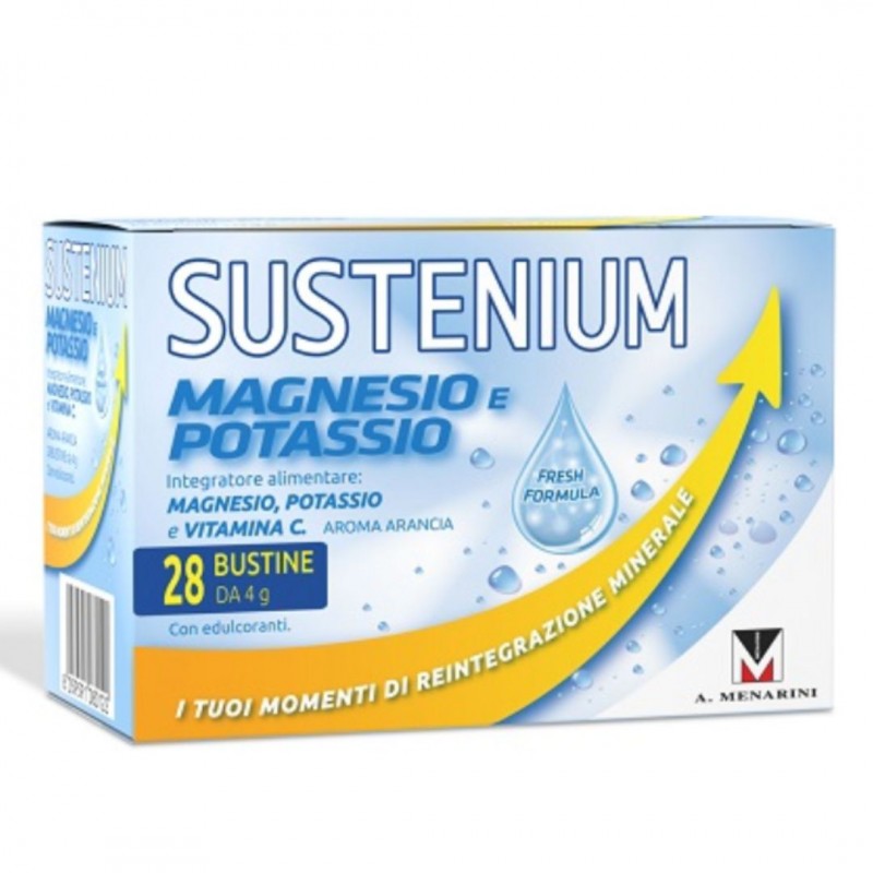 Sustenium Magnesio e Potassio Integratore per Stanchezza Fisica 28 Bustine