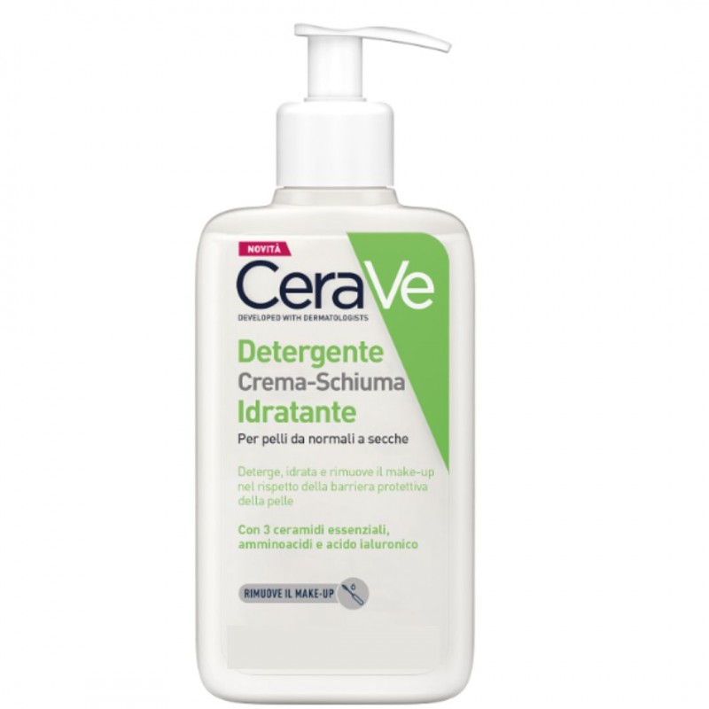 Flacone esterno di CeraVe Detergente Crema-Schiuma Idratante Flacone 473ml