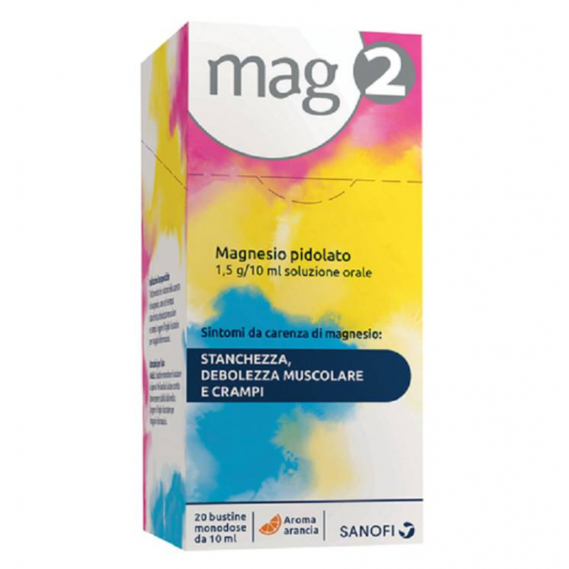 confezione di Mag 2 Integratore Alimentare di Magnesio 20 Bustine Monodose