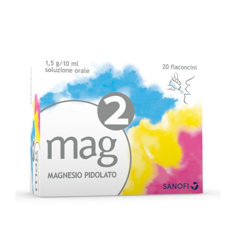 confezione di g 2 Magnesio per Stanchezza e Stress 10 ml 1,5gr/10ml 20 Flaconcini