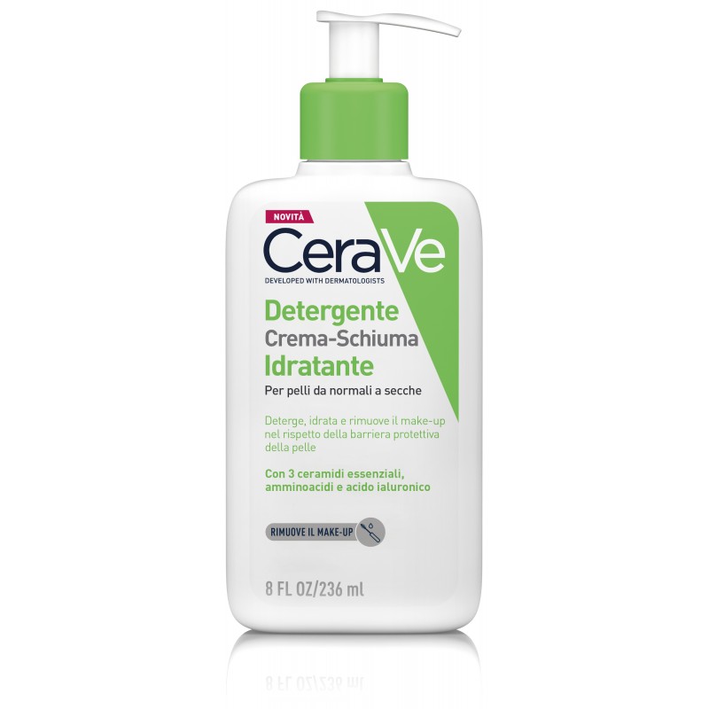 flacone di CeraVe Detergente Crema-Schiuma Idratante