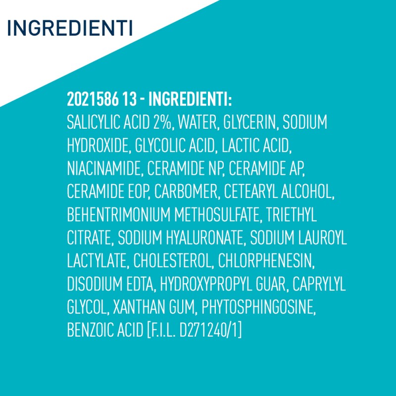 ingredienti di CeraVe Gel Controllo Imperfezioni per Acne e Brufoli
