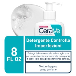 CeraVe Detergente Controllo Imperfezioni per Pelli con Acne e Brufoli ha una texture leggera e senza profumo