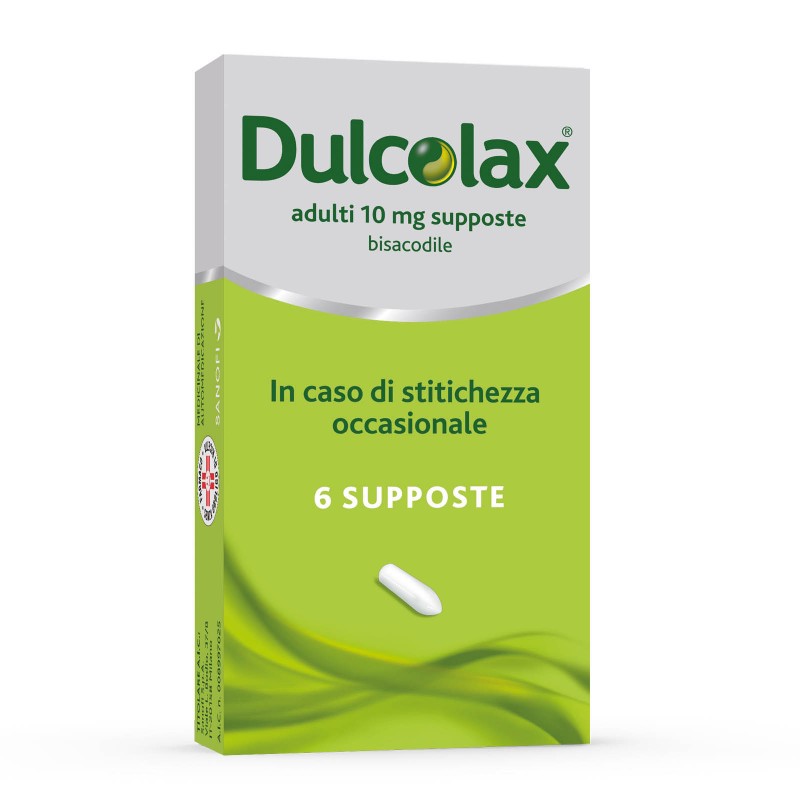 confezione di Dulcolax Adulti Rimedio Stitichezza Lassativo in 6 Supposte 10 mg
