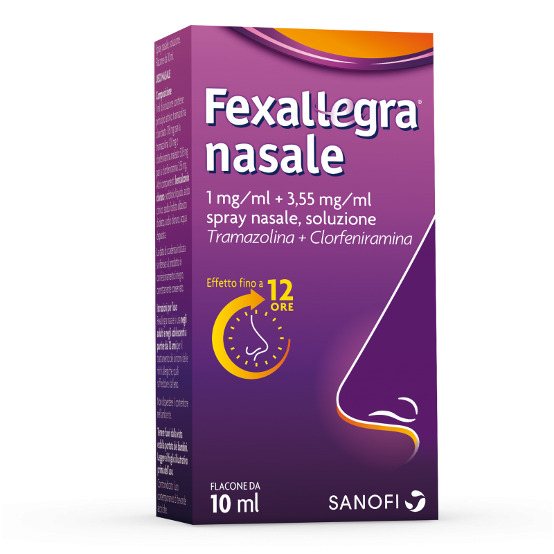 confezione di Fexallegra Nasale Spray Antiallergico per Liberare Naso Chiuso 10 ml