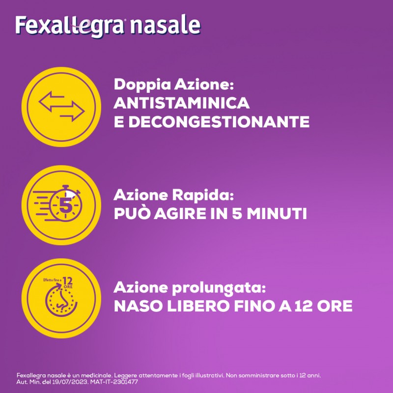 Fexallegra Nasale Spray Antiallergico a doppia azione per Liberare il Naso Chiuso