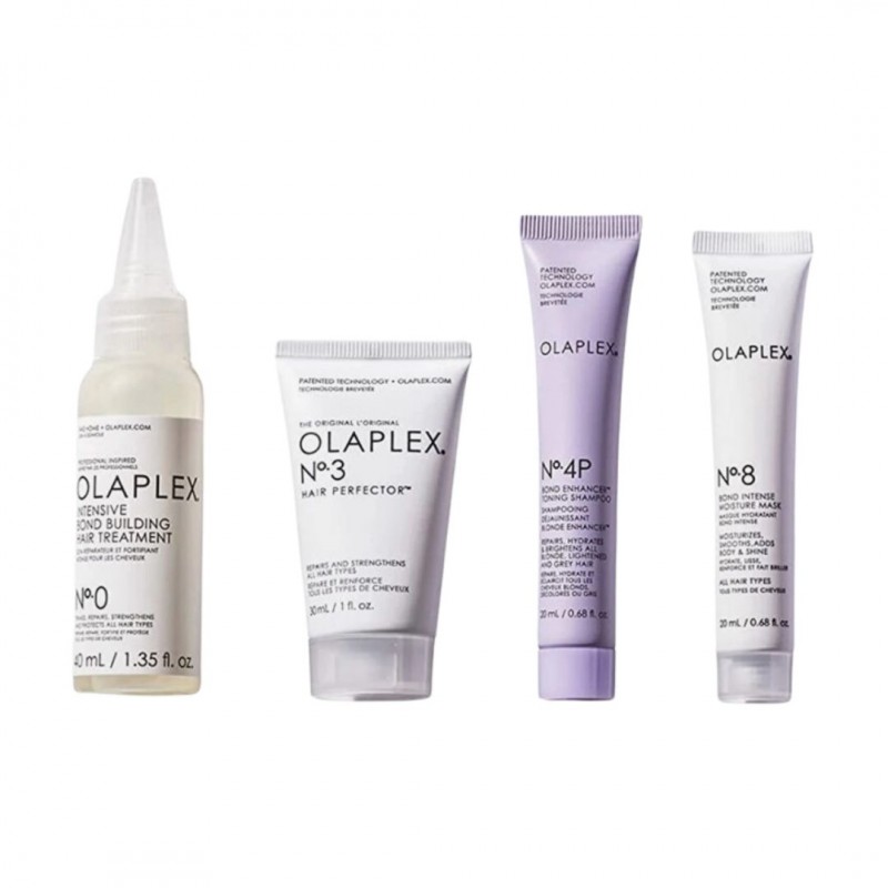 Prodotti del kit Olaplex Unbreakable Blondes Minis Ideale per i Viaggi per Capelli Biondi Prodotti del kit Olaplex Unbreakable Blondes Minis Ideale per i Viaggi per Capelli Biondi