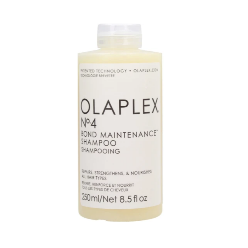 Flacone di Olaplex N°4 Bond Maintenance Shampoo Idratante 250ml