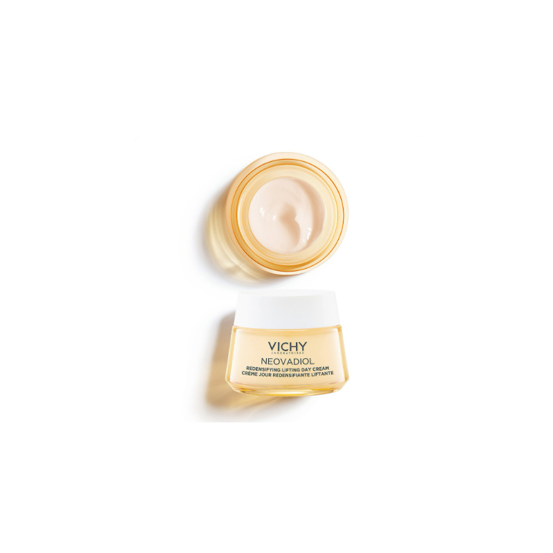 vasetto e texture di Vichy Neovadiol Peri-Menopausa Crema Giorno Pelle Mista 50ml