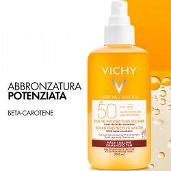 Vichy Capital Soleil Acqua Solare Abbronzante Corpo SPF50 200ml per un'abbronzatura potenziata