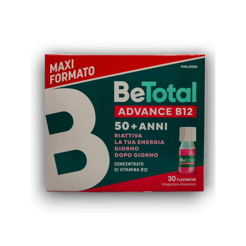 Fronte Scatola Be-Total Advance B12 Integratore con Vitamina B12 30 Flaconcini