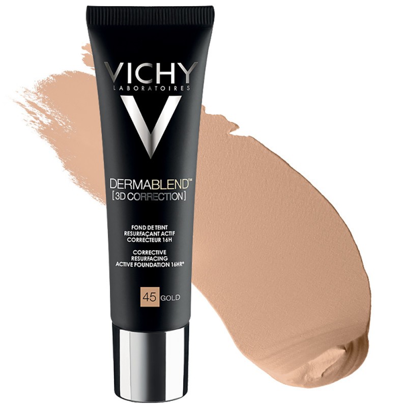 texture Vichy Dermablend 3D Correction N 45 Gold Fondotinta Levigante 30ml