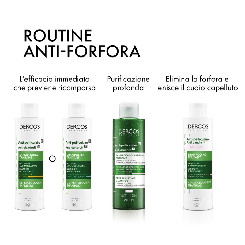 routine antiforfora con Vichy Dercos Technique Shampoo Antiforfora 200ml
