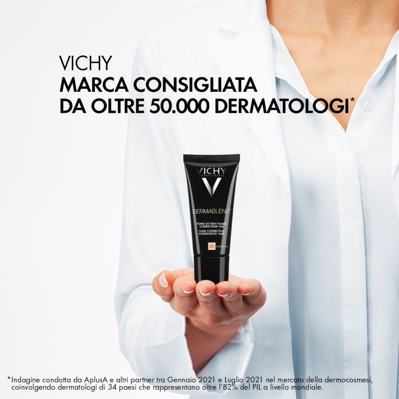 Vichy Dermablend Fondotinta Fluido 25 Nude Nudo è dermatologicamente testato