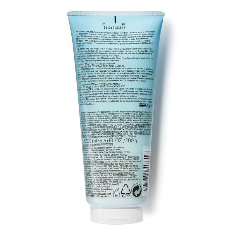 retro flacone La Roche Posay Lipikar Surgras Doccia Crema 200ml retro flacone La Roche Posay Lipikar Surgras Doccia Crema 200ml