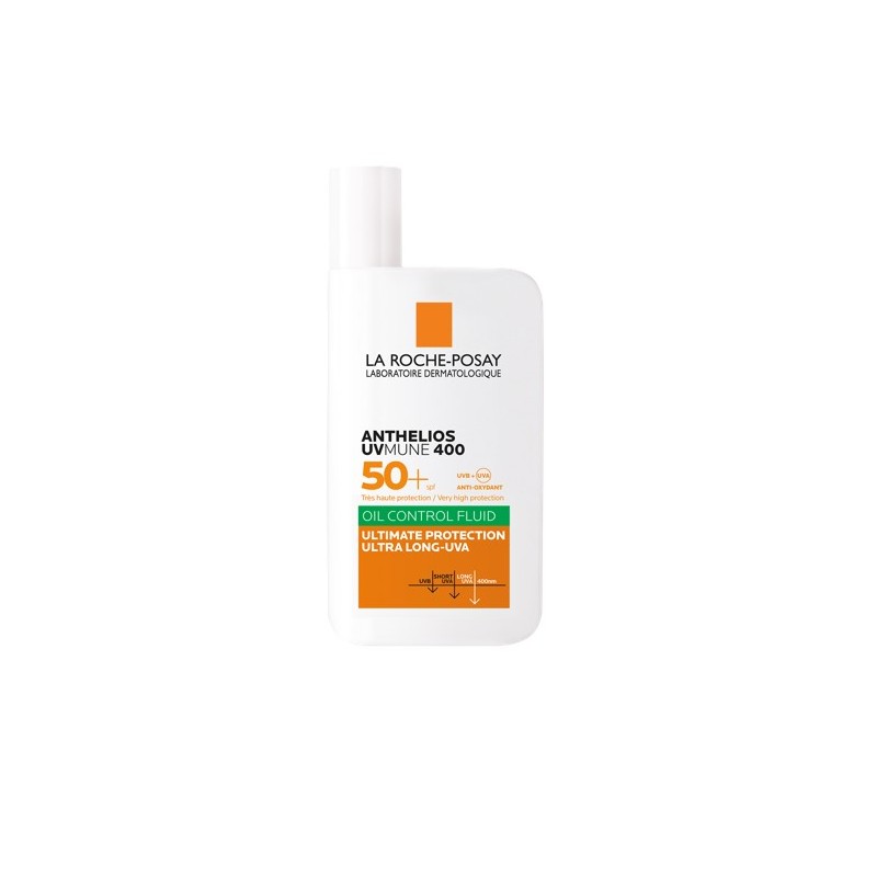 flacone di La Roche Posay Anthelios UV Mune Oil Control Fluido Solare Colorato SPF50+ 50ml flacone di La Roche Posay Anthelios UV Mune Oil Control Fluido Solare Colorato SPF50+ 50ml