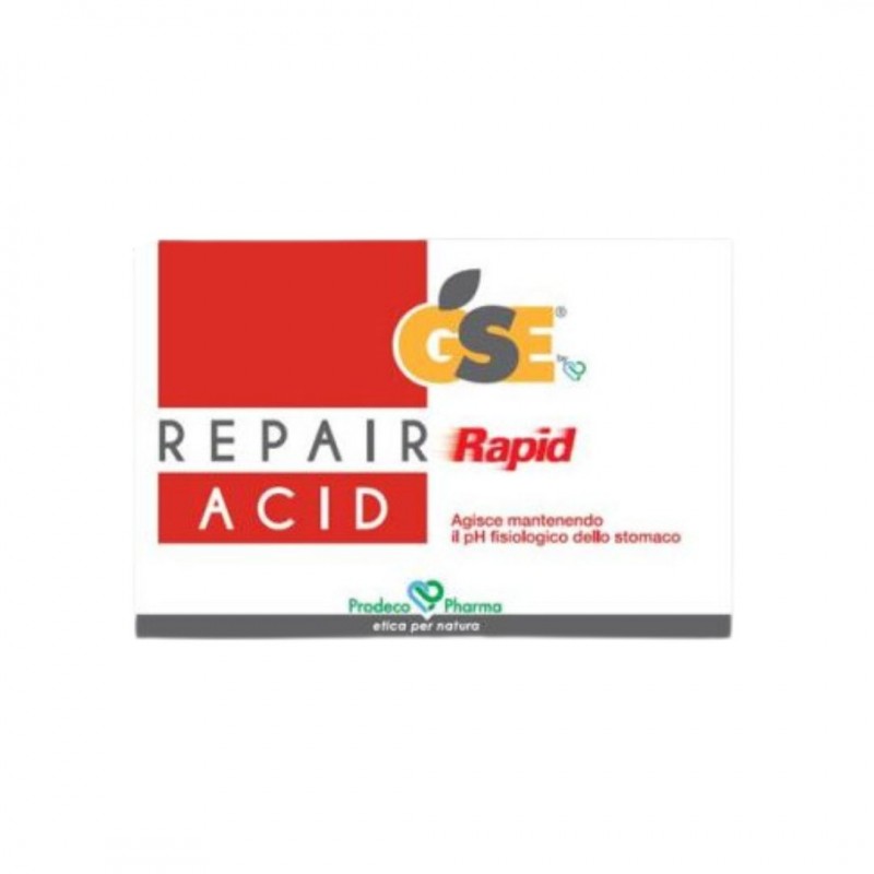 scatola di GSE Repair Rapid Acid Integratore Reflusso e Acidità di Stomaco 36 Compresse