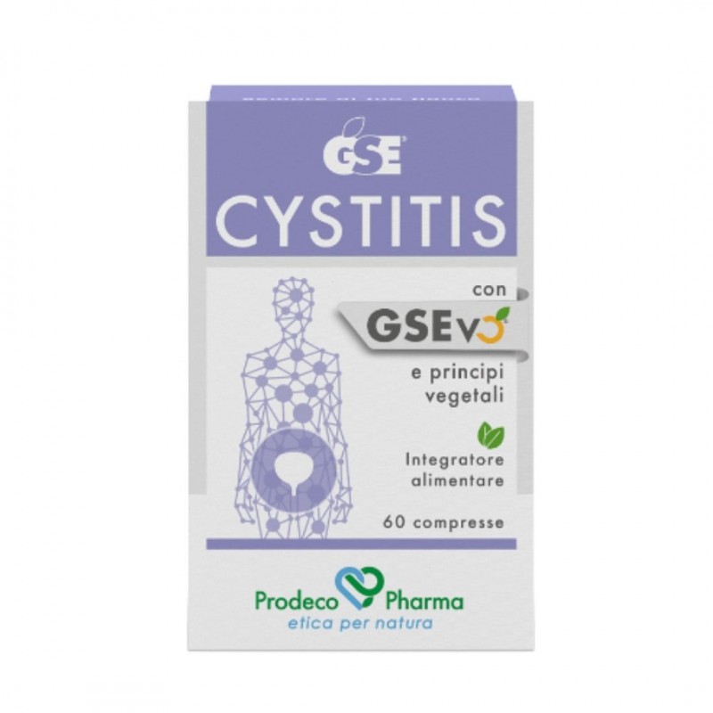 confezione di GSE Cystitis Integratore Vie Urinarie e Cistite 60 Compresse