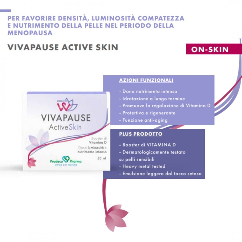 benefici di GSE Donnaw Vivapause Active Skin Emulsione Viso per Menopausa 50ml