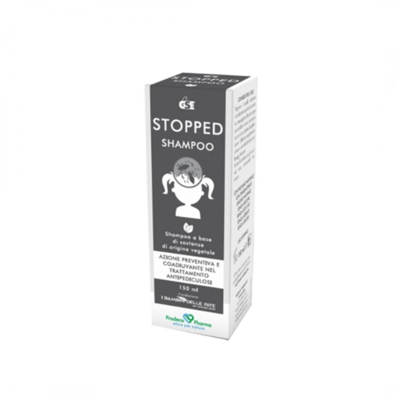 scatola di GSE Stopped Shampoo Antipediculosi per Pidocchi 150ml scatola di GSE Stopped Shampoo Antipediculosi per Pidocchi 150ml