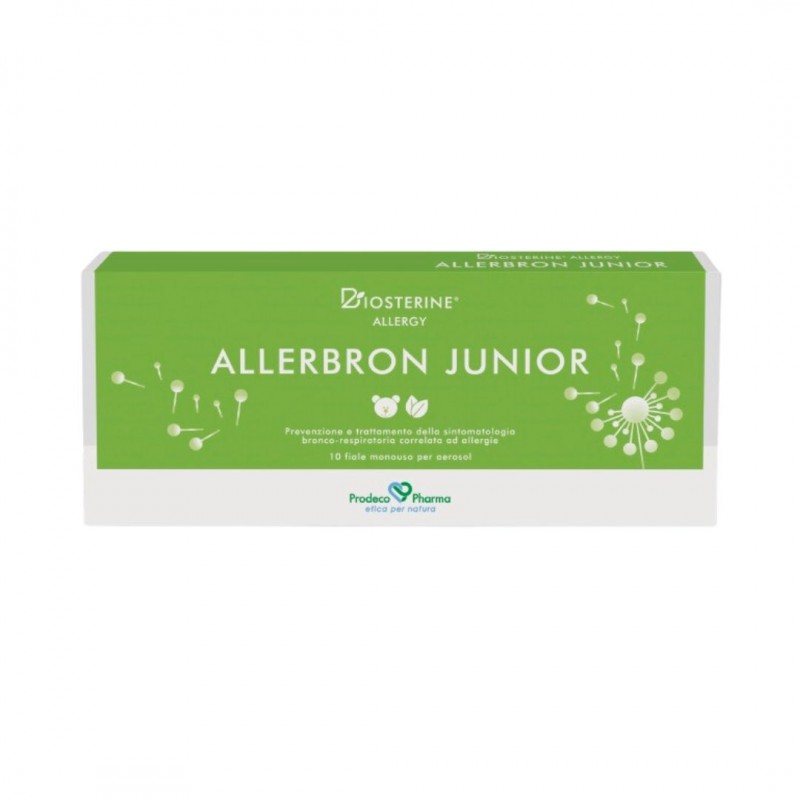 Scatola di Biosterine Allergy Allebron Junior Integratore per Allergie 10 Fiale per Aerosol