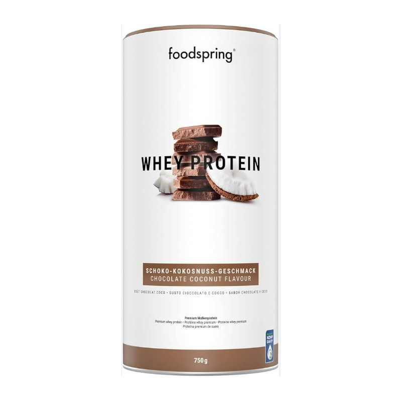 Foodspring Whey Protein Cioccolato e Cocco Alimento Proteico 750g barattolo