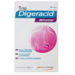 Confezione esterna di Trio Digeracid Reflusso Integratore Bruciore Stomaco e Reflusso 20 Stick Confezione esterna di Trio Digeracid Reflusso Integratore Bruciore Stomaco e Reflusso 20 Stick