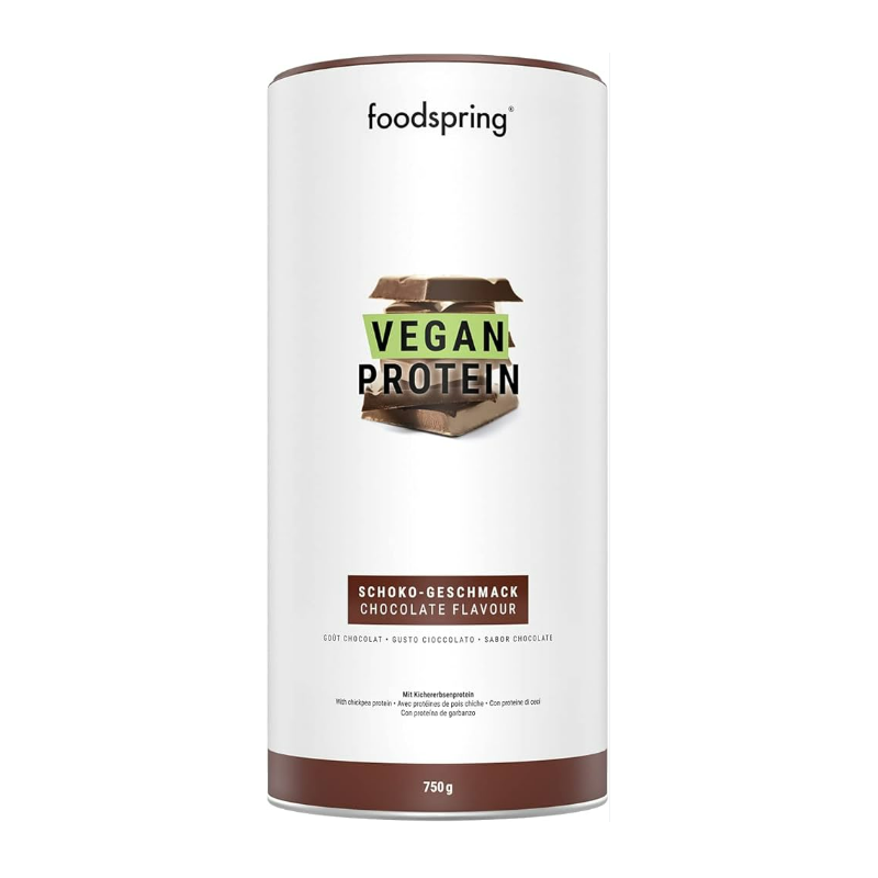 Foodspring Vegan Protein gusto Cioccolato per Massa Muscolare 750g Barattolo
