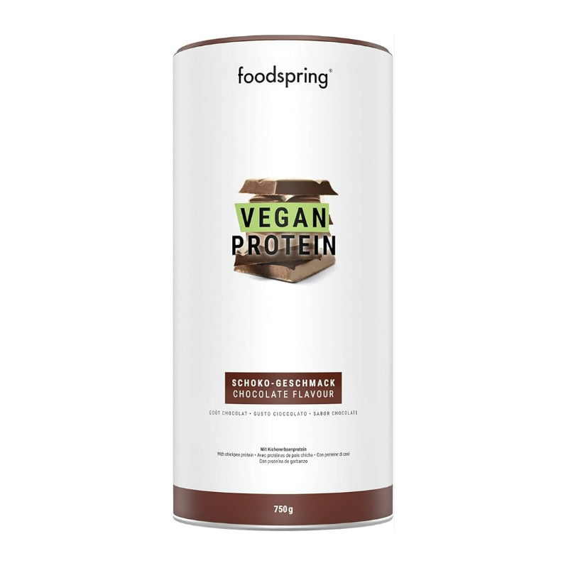 Foodspring Vegan Protein gusto Cioccolato per Massa Muscolare 750g Barattolo Foodspring Vegan Protein gusto Cioccolato per Massa Muscolare 750g Barattolo
