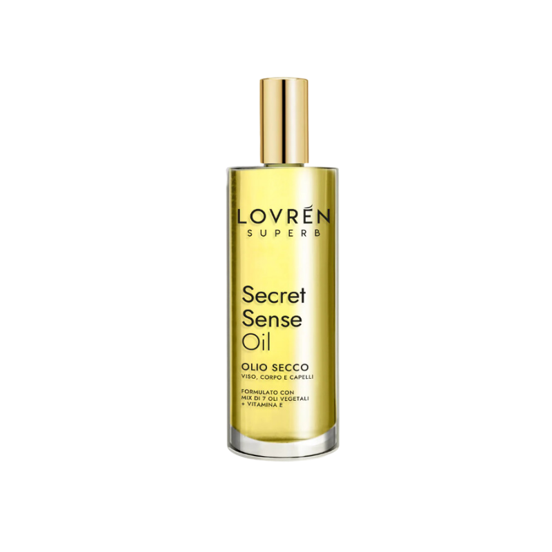 Flacone Lovrén Secret Sense Oil Olio Secco per Viso Corpo e Capelli 100 ml