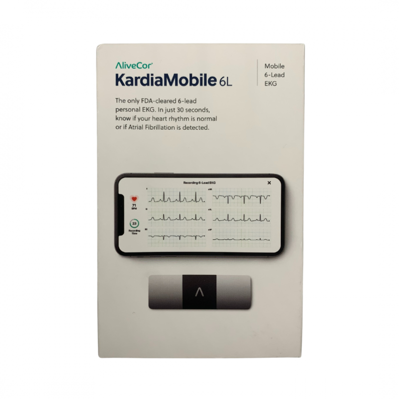 Scatola Omron Kardia Mobile 6L Elettrocardiogramma Portatile ECG Casalingo 6 Derivazioni 1 Pezzo