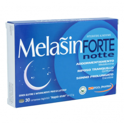 confezione di Melasin-Forte Integratore per Sonno e Rilassamento con Melatonina 1mg 30 Compresse
