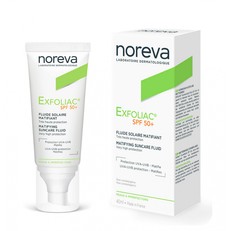 Noreva Exfoliac Fluido Solare Opacizzante SPF50+ 40ml Noreva Exfoliac Fluido Solare Opacizzante SPF50+ 40ml