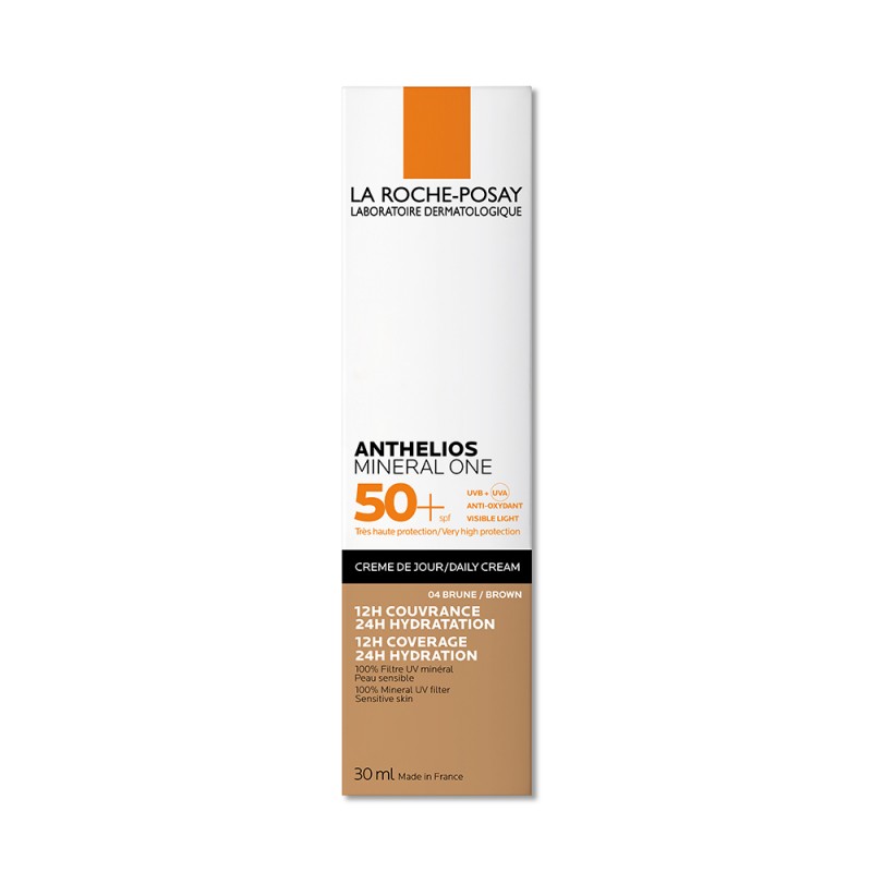 scatola di La Roche Posay Anthelios Mineral One Crema Colore 04 con SPF50+ 30 ml scatola di La Roche Posay Anthelios Mineral One Crema Colore 04 con SPF50+ 30 ml