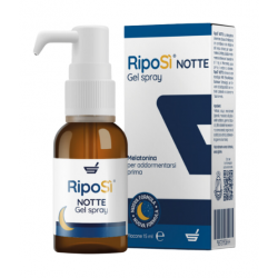 Flaconcino e scatola di Ripo Si Notte Gel Spray Integratore per Sonno 15ml