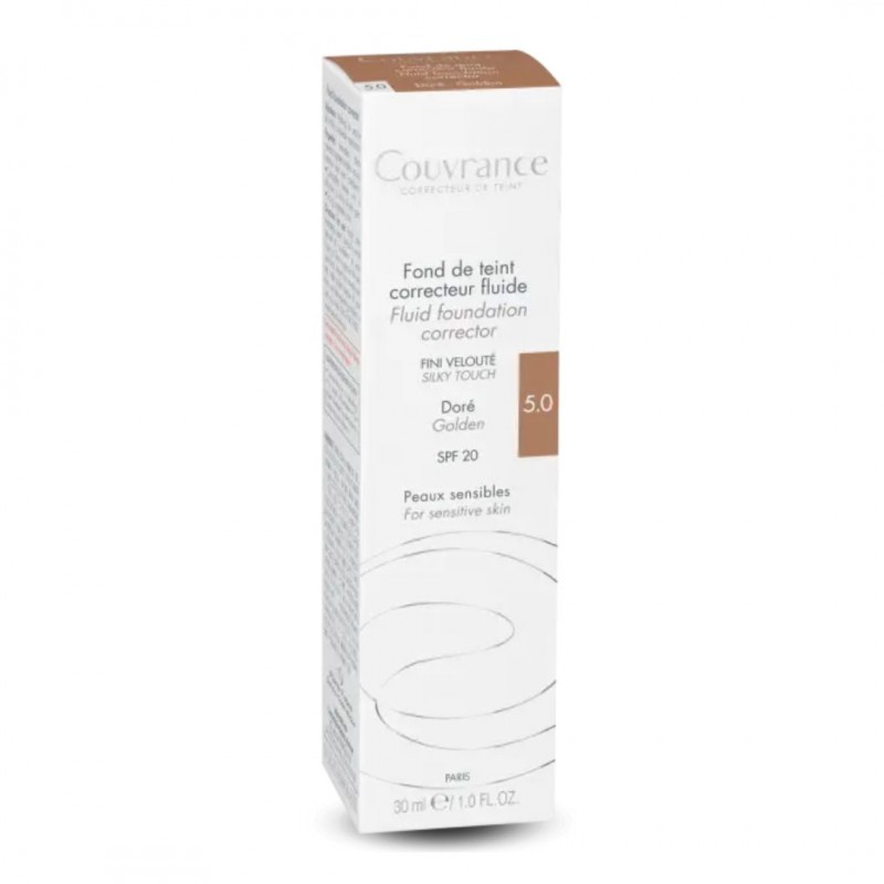 Scatola esterna di Avene Couvrance Fondotinta Fluido 5.0 Dorato 30ml Scatola esterna di Avene Couvrance Fondotinta Fluido 5.0 Dorato 30ml