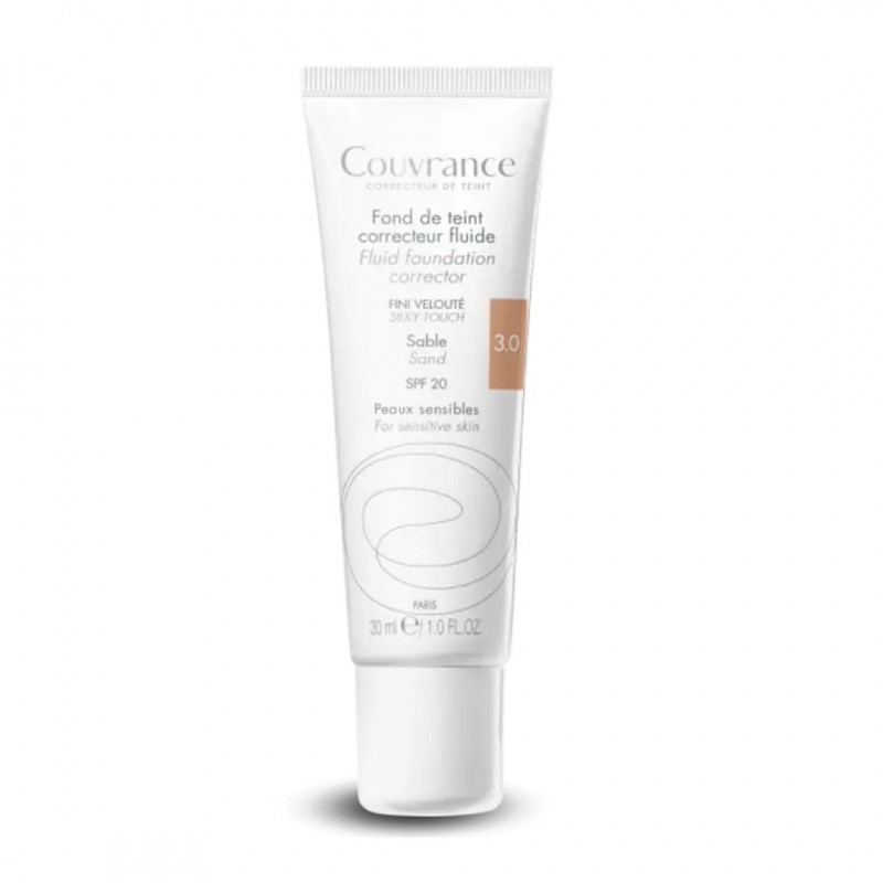 Flacone di Avene Couvrance Fondotinta Fluido 3.0 Color Sabbia SPF 20 Tubo 30ml Flacone di Avene Couvrance Fondotinta Fluido 3.0 Color Sabbia SPF 20 Tubo 30ml